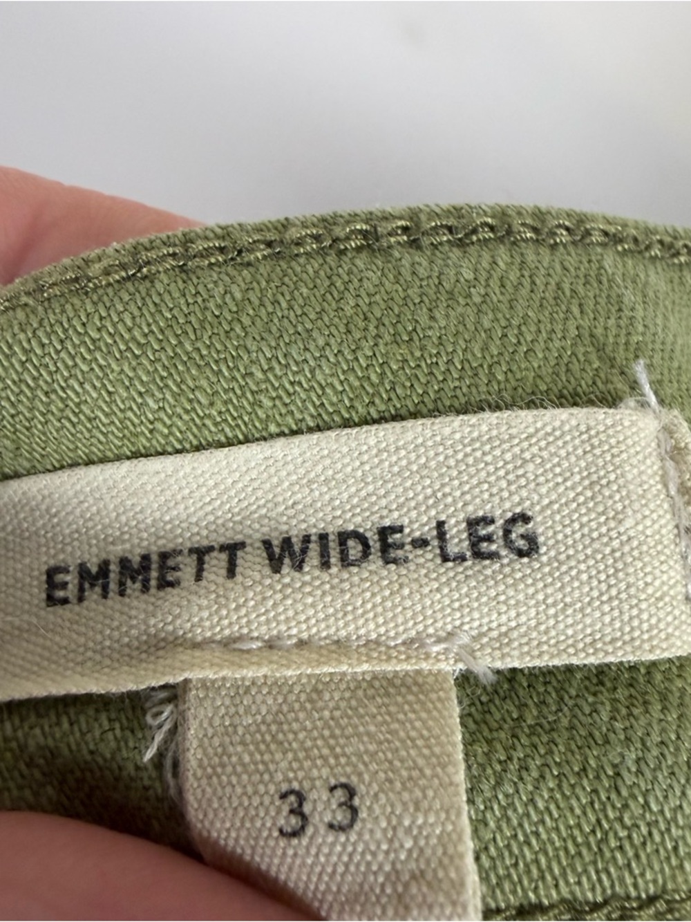 Madewell Emmett Wide Leg Pants Olive Green Women’s Size 33 Cotton Twill Trousers - Picture 7 of 7